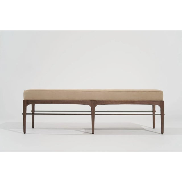 Linear Bench in Natural Wanut Series 60 by Stamford Modern For Sale In New York - Image 6 of 12