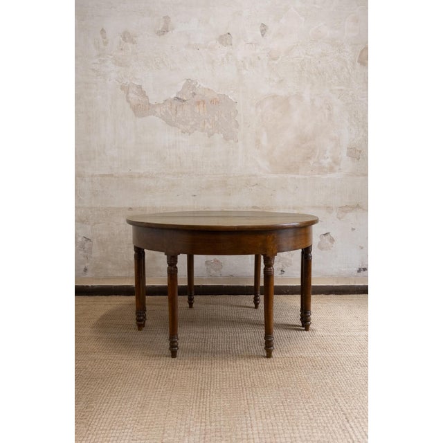 Turned Walnut Demilune Consoles 19th Century, 1890s, Set of 2 For Sale - Image 3 of 8