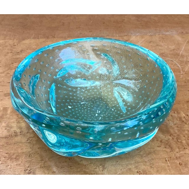 Italian Mid-Century Modern Murano Blue Glass Bowl For Sale - Image 10 of 18