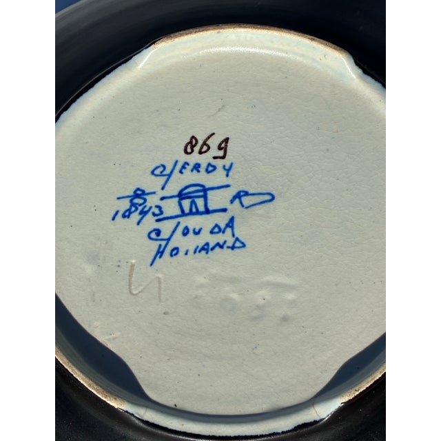 Art Deco Antique "Jugendstil" Gouda Ceramic Bowl Netherlands For Sale - Image 3 of 11