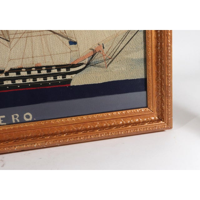 Textile British Sailor's Woolwork of Royal Navy Ship HMS Hero For Sale - Image 7 of 8