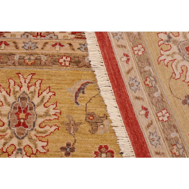 Burnt Orange Boho Chic Ziegler Orange Gold Hand-Knotted Wool Rug - 9'1'' X 12'2'' For Sale - Image 8 of 8