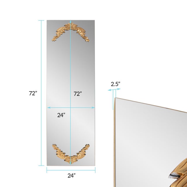 Wood Adelard Mirror in Antique Gold For Sale - Image 7 of 10