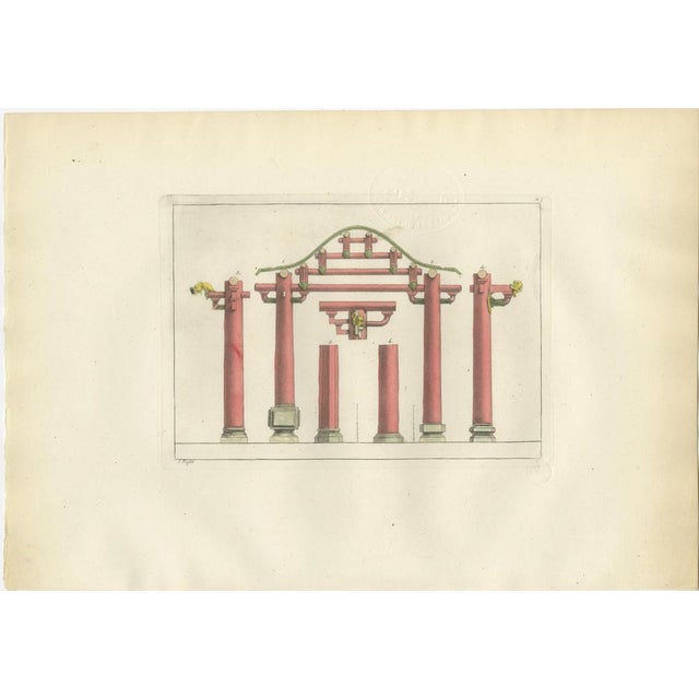 Ferrario, Chinese Architectural Columns and Plinths, 1815, Print For Sale - Image 3 of 9