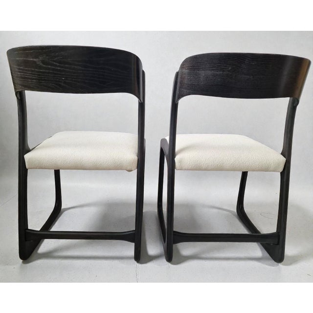 1970s Black and White Sleigh Chairs from Baumann, 1970s, Set of 4 For Sale - Image 5 of 8
