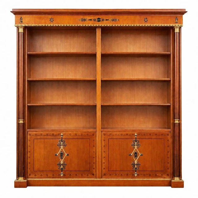 Wood Empire Cherrywood Bookcase, Italy, 1980s For Sale - Image 7 of 7