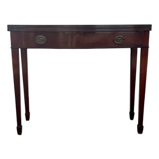 Vintage Federal Hepplewhite Style Mahogany Console Table Flip Top Game Table For Sale