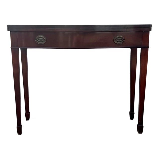 Vintage Federal Hepplewhite Style Mahogany Console Table Flip Top Game Table For Sale