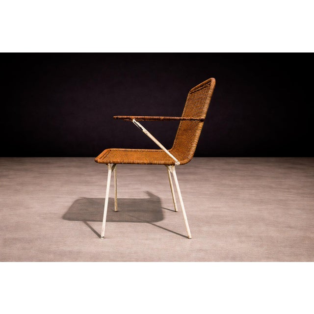 Mid-Century Modern Brazilian Modern Pair of Armchairs in Cane & Iron, Carlo Hauner, 1950s For Sale - Image 3 of 11