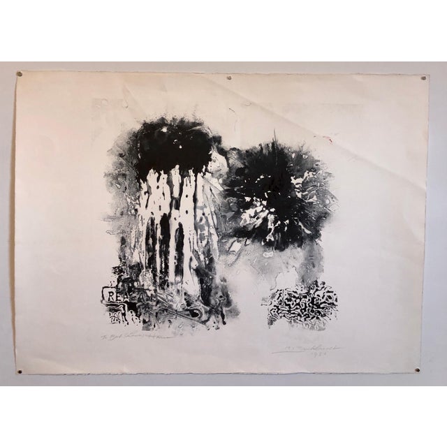 Hans Burkhardt, California Abstract Expressionist Linocut Lithograph Ronald Reagan Political Art, 1986 For Sale - Image 10 of 10