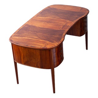 Swedish Modern Organic Desk in Mahogany, 1940s For Sale