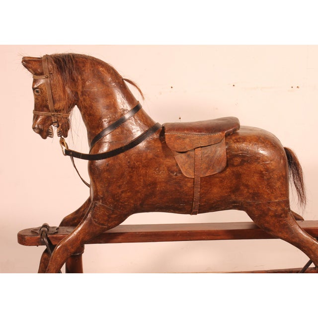 Polychrome Wooden Rocking Horse, 1800s For Sale - Image 6 of 12