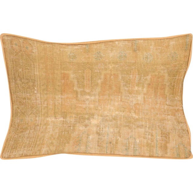 1940s Turkish Oushak Pillow. Hand sewn with fragments of Turkish hand made Oushak wool carpets. Fiber fill. 523191
