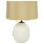 Spiral Carved and Off-White Lacquered Solid Wood Gourd Form Table Lamp For Sale