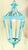 Turquoise Vintage Neoclassical Verdigris Lantern – Greek Key Detail – Restored & Rewired For Sale - Image 8 of 15