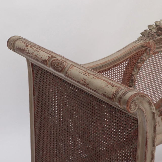 French Late 19th Century French Directoire Painted Cane Daybed For Sale - Image 3 of 11