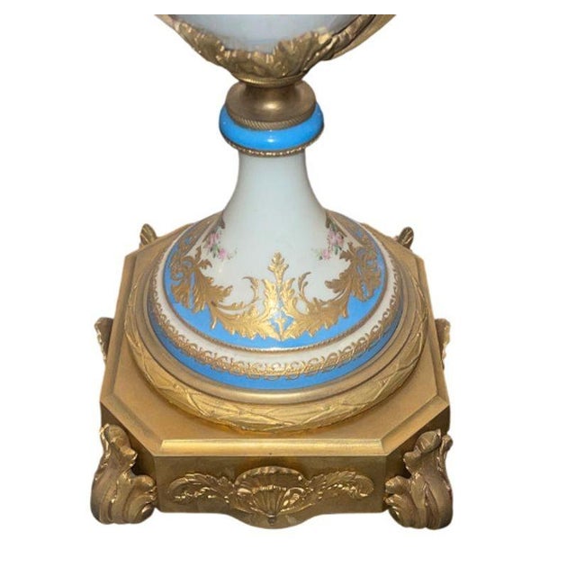 Metal 19th Century Sèvres Porcelain Urn With Gilt Bronze Mounts For Sale - Image 7 of 7