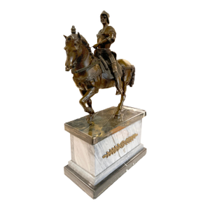 19th Century Armored Equestrian Rider After Andrea Del Verrocchio