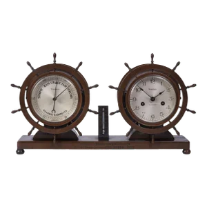 Waterbury Ships Wheel Clock & Weather Station