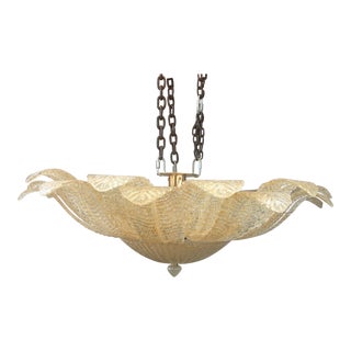 Murano Glass Flush Mount Chandelier For Sale