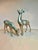 These are large sized vintage brass deer figurines, a buck and doe pair. Solid brass.Original aged patina. See photos Mid-...