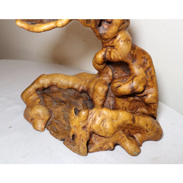 Antique Chinese Natural Root Burl Wooden Formation Figure Stand Sculpture Statue For Sale In New York - Image 6 of 12