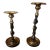 Vintage Maitland-Smith Attributed Barley Twist Pillar Candlestick Holders- Set of 2 For Sale
