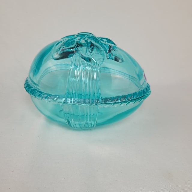 Late 20th Century Marquis by Waterford Crystal Egg Trinket Box With Bow in Box For Sale - Image 6 of 15
