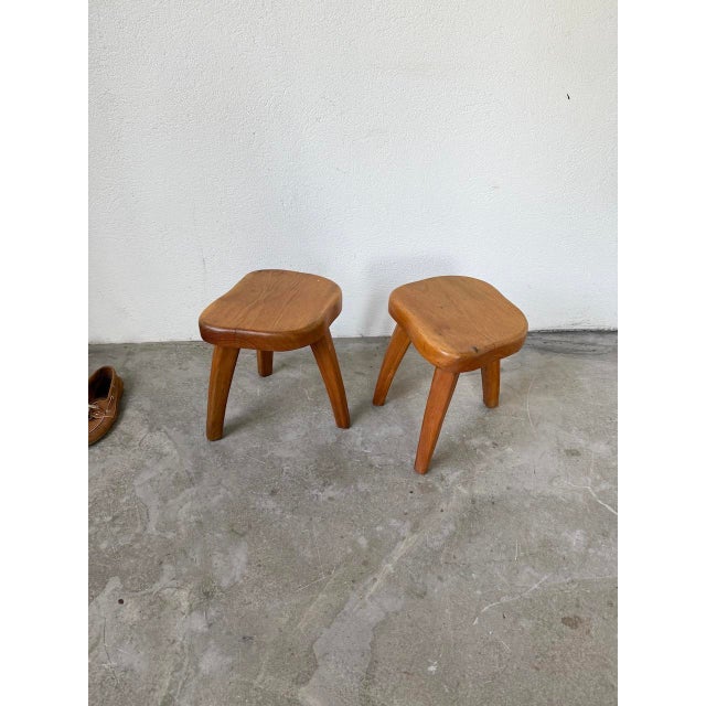 Oak Stools by Henri Bataille, 1950s, Set of 2 For Sale - Image 13 of 18