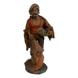 Early 20th Century Terracotta Statue of Fisherman from Caltagirone For Sale