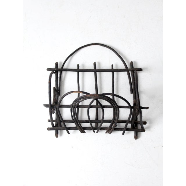Antique Adirondack Twig Wall Basket For Sale - Image 6 of 9