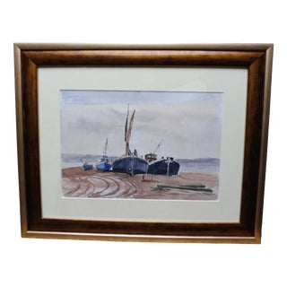 Ronald Birch, Pin Mill, Suffolk, 1970s, Watercolour For Sale