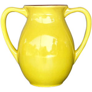 Vintage Boho Glazed Ceramic Two Handle Vase