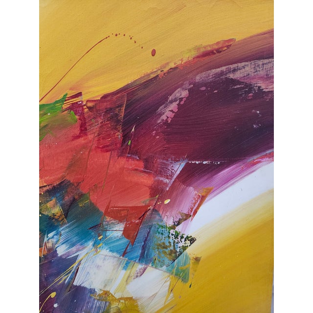 1960s Abstract Painting by Columbian Artist Francisco Silva For Sale - Image 4 of 6