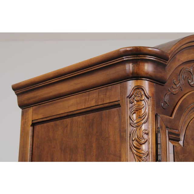 Henredon Walnut Louis XV Armoire Wardrobe For Sale - Image 13 of 18