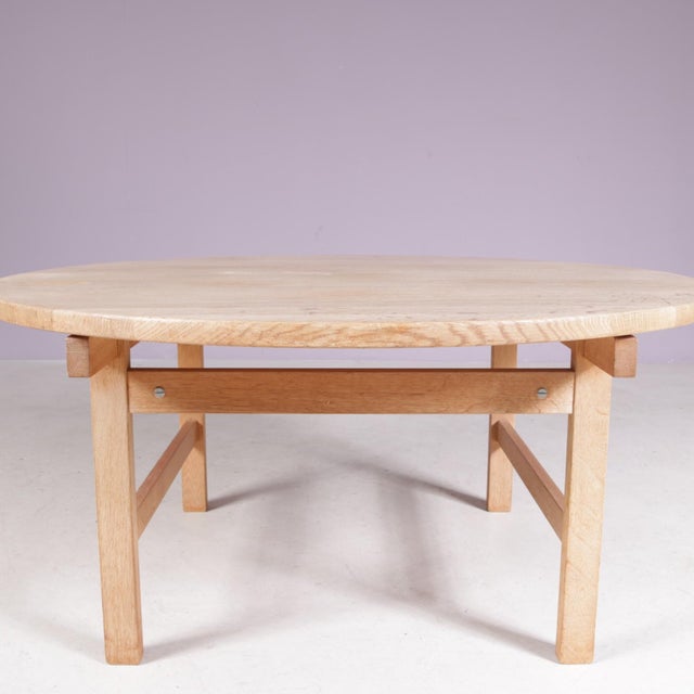 2000 - 2009 Vintage Danish Round Coffee Table by H. J. Wegner for Andreas Tuck, 1960s For Sale - Image 5 of 8