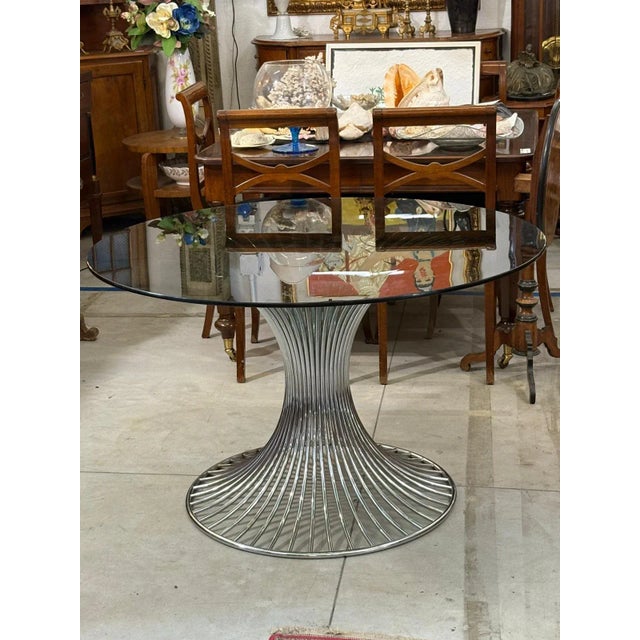 Metal Chrome-Plated Steel Table and Chairs by Gastone Rinaldi for Rima, Set of 5 For Sale - Image 7 of 18