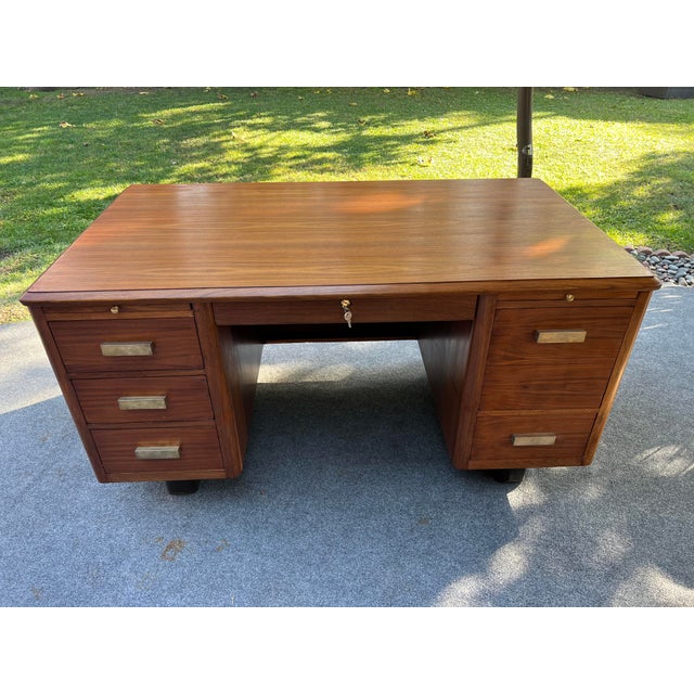 Mid 20th Century Modern Executive Desk by Gold Desk & Safe Co. Chairish