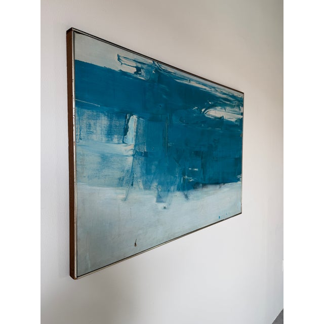 Mid-Century Modern 1960s Mid-Century Modern Expressionist Abstract Acrylic on Canvas Painting, Framed For Sale - Image 3 of 16