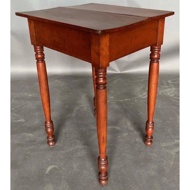 19th Century American Cherry One Drawer Stand With Turned Legs and Feet For Sale - Image 11 of 11