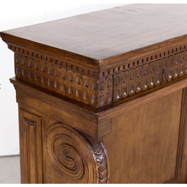 19th Century Spanish Renaissance Style Carved Walnut Wall Console With Three Drawers For Sale In Nashville - Image 6 of 12