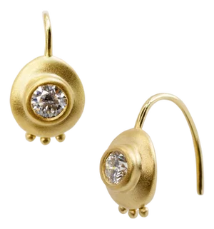 Oro 18K Gold Large Diamond Hook Earrings, A Pair