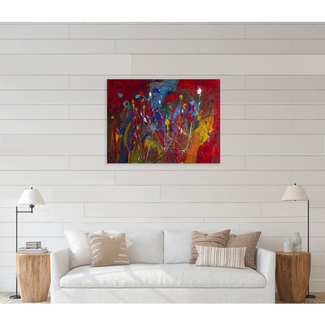 "The Battlefield" Large Acrylic Abstract Painting Ceated in 2021 For Sale In Chicago - Image 6 of 7