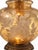 Amber Vintage Etched Amber Glass Rose Urn Lamp With Illuminated Base and Pleated Shade For Sale - Image 8 of 10
