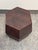 Hexagonal Embossed Leather Side Table, Vintage For Sale - Image 10 of 12