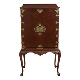 Karges Model K864 Ball & Claw Walnut Bar Cabinet For Sale