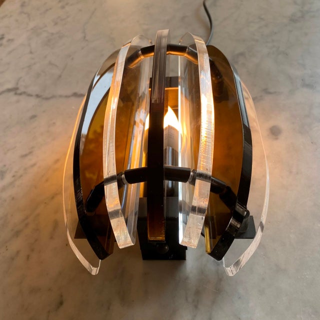 Vintage Wall Lights in Acrylic, 1980s, Set of 2 For Sale - Image 9 of 18