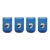 Ambrosi Tumblers with Gold Accent, Set of 4, Cobalt Blue For Sale