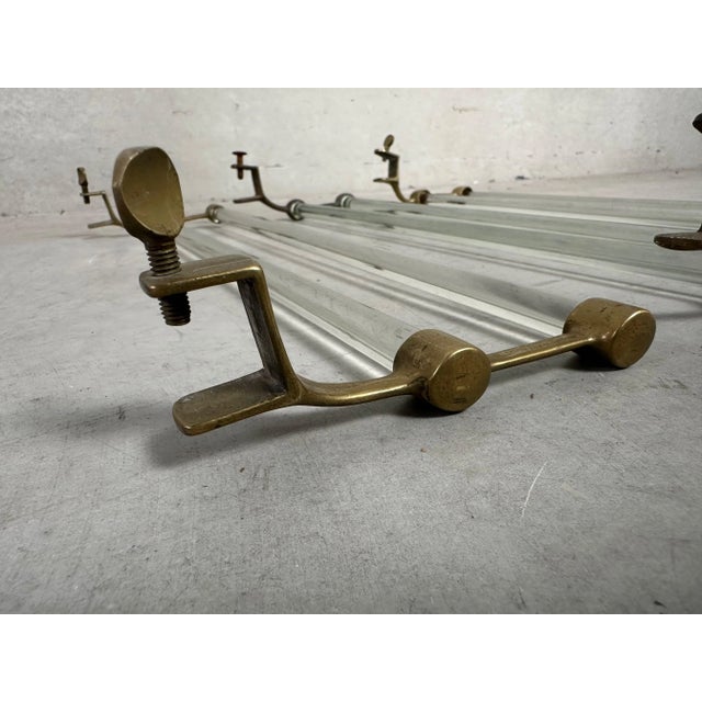 Art Deco Towel Holder in Glass and Brass, 1890s For Sale - Image 6 of 11