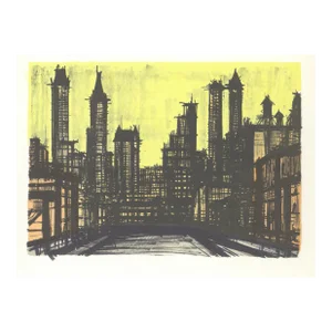 1967 Lithograph #55 "New York Iii" (Midtown Manhattan) by Bernard Buffet